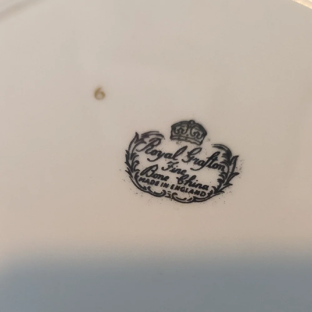 Royal Grafton Fine Bone China Floral Plate with Blue and Gold Accents